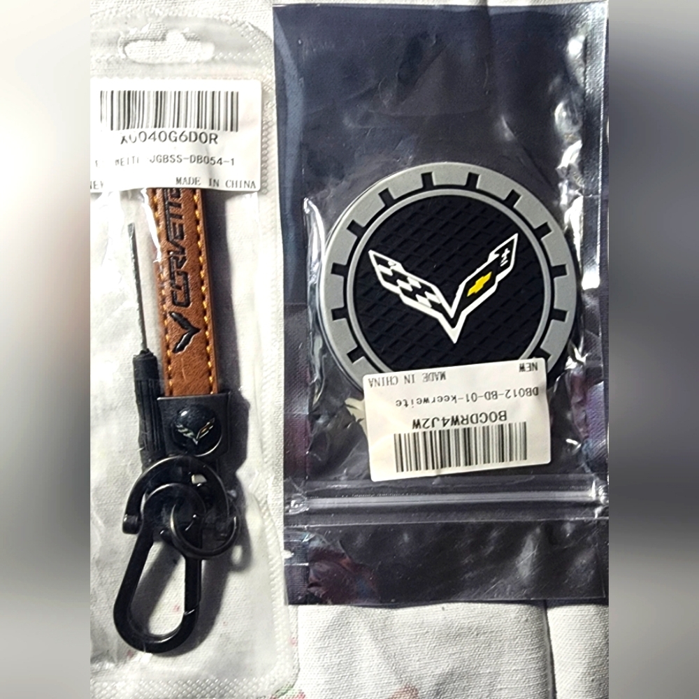 Corvette keychain & coasters
